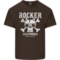 The Rocker Rock n Roll Music Skull Mens Cotton T-Shirt Tee Top Dark Chocolate