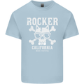 The Rocker Rock n Roll Music Skull Mens Cotton T-Shirt Tee Top Light Blue