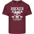 The Rocker Rock n Roll Music Skull Mens Cotton T-Shirt Tee Top Maroon