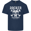 The Rocker Rock n Roll Music Skull Mens Cotton T-Shirt Tee Top Navy Blue