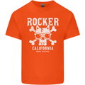 The Rocker Rock n Roll Music Skull Mens Cotton T-Shirt Tee Top Orange