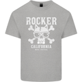 The Rocker Rock n Roll Music Skull Mens Cotton T-Shirt Tee Top Sports Grey