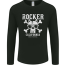 The Rocker Rock n Roll Music Skull Mens Long Sleeve T-Shirt Black