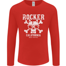 The Rocker Rock n Roll Music Skull Mens Long Sleeve T-Shirt Red