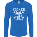 The Rocker Rock n Roll Music Skull Mens Long Sleeve T-Shirt Royal Blue