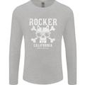 The Rocker Rock n Roll Music Skull Mens Long Sleeve T-Shirt Sports Grey