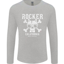 The Rocker Rock n Roll Music Skull Mens Long Sleeve T-Shirt Sports Grey