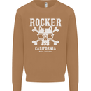 The Rocker Rock n Roll Music Skull Mens Sweatshirt Jumper Caramel Latte