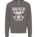 The Rocker Rock n Roll Music Skull Mens Sweatshirt Jumper Charcoal