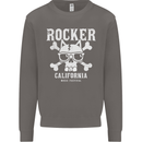 The Rocker Rock n Roll Music Skull Mens Sweatshirt Jumper Charcoal