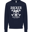 The Rocker Rock n Roll Music Skull Mens Sweatshirt Jumper Navy Blue