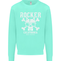 The Rocker Rock n Roll Music Skull Mens Sweatshirt Jumper Peppermint
