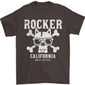 The Rocker Rock n Roll Music Skull Mens T-Shirt 100% Cotton Dark Chocolate