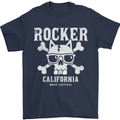 The Rocker Rock n Roll Music Skull Mens T-Shirt 100% Cotton Navy Blue