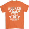 The Rocker Rock n Roll Music Skull Mens T-Shirt 100% Cotton Orange