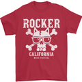 The Rocker Rock n Roll Music Skull Mens T-Shirt 100% Cotton Red