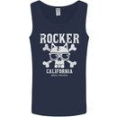 The Rocker Rock n Roll Music Skull Mens Vest Tank Top Navy Blue
