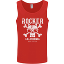 The Rocker Rock n Roll Music Skull Mens Vest Tank Top Red