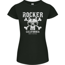 The Rocker Rock n Roll Music Skull Womens Petite Cut T-Shirt Black