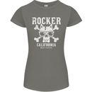 The Rocker Rock n Roll Music Skull Womens Petite Cut T-Shirt Charcoal