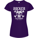 The Rocker Rock n Roll Music Skull Womens Petite Cut T-Shirt Purple