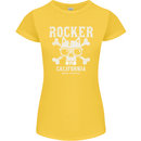 The Rocker Rock n Roll Music Skull Womens Petite Cut T-Shirt Yellow