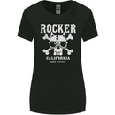 The Rocker Rock n Roll Music Skull Womens Wider Cut T-Shirt Black