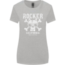 The Rocker Rock n Roll Music Skull Womens Wider Cut T-Shirt Sports Grey