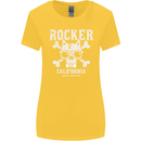 The Rocker Rock n Roll Music Skull Womens Wider Cut T-Shirt Yellow