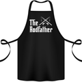 The Rodfather Funny Fishing Fisherman Cotton Apron 100% Organic Black