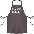 The Rodfather Funny Fishing Fisherman Cotton Apron 100% Organic Dark Grey