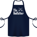The Rodfather Funny Fishing Fisherman Cotton Apron 100% Organic Navy Blue