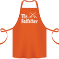 The Rodfather Funny Fishing Fisherman Cotton Apron 100% Organic Orange