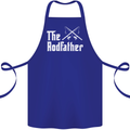 The Rodfather Funny Fishing Fisherman Cotton Apron 100% Organic Royal Blue