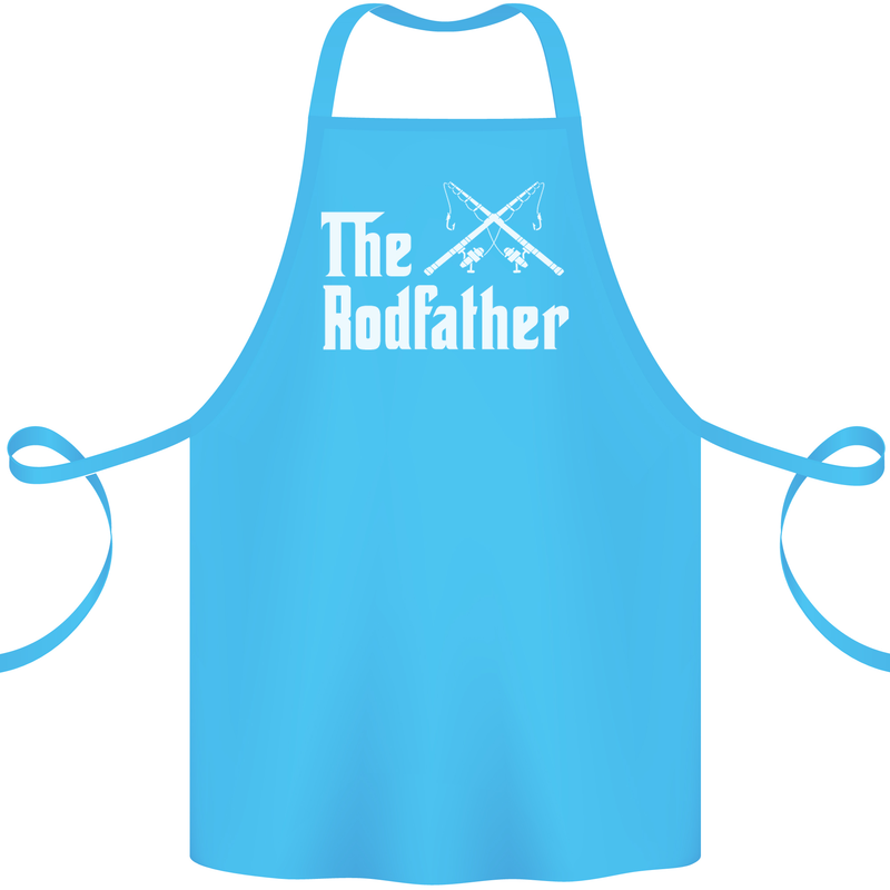 The Rodfather Funny Fishing Fisherman Cotton Apron 100% Organic Turquoise
