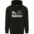 The Rodfather Funny Fishing Fisherman Mens 80% Cotton Hoodie Black