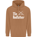 The Rodfather Funny Fishing Fisherman Mens 80% Cotton Hoodie Caramel Latte