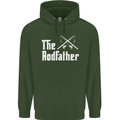The Rodfather Funny Fishing Fisherman Mens 80% Cotton Hoodie Forest Green