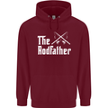 The Rodfather Funny Fishing Fisherman Mens 80% Cotton Hoodie Maroon