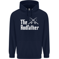 The Rodfather Funny Fishing Fisherman Mens 80% Cotton Hoodie Navy Blue