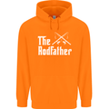 The Rodfather Funny Fishing Fisherman Mens 80% Cotton Hoodie Orange