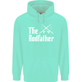 The Rodfather Funny Fishing Fisherman Mens 80% Cotton Hoodie Peppermint