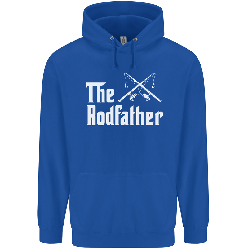 The Rodfather Funny Fishing Fisherman Mens 80% Cotton Hoodie Royal Blue