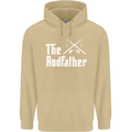 The Rodfather Funny Fishing Fisherman Mens 80% Cotton Hoodie Sand