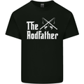 The Rodfather Funny Fishing Fisherman Mens Cotton T-Shirt Tee Top Black