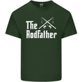 The Rodfather Funny Fishing Fisherman Mens Cotton T-Shirt Tee Top Forest Green