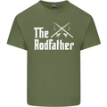 The Rodfather Funny Fishing Fisherman Mens Cotton T-Shirt Tee Top Military Green