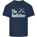 The Rodfather Funny Fishing Fisherman Mens Cotton T-Shirt Tee Top Navy Blue