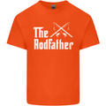 The Rodfather Funny Fishing Fisherman Mens Cotton T-Shirt Tee Top Orange