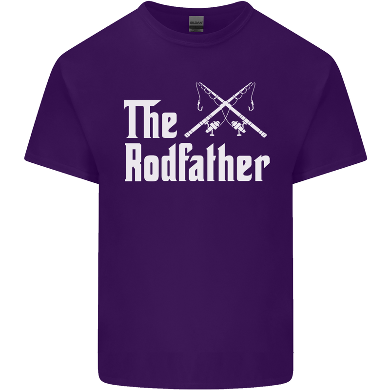 The Rodfather Funny Fishing Fisherman Mens Cotton T-Shirt Tee Top Purple